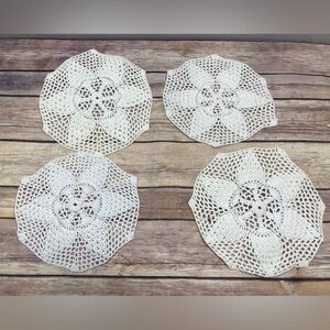 4 Crochet Doilies Vintage Handmade